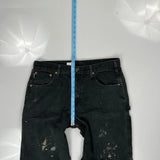 Carhartt Double Knee Carpenter Jeans - 36W 32L Black Cotton
