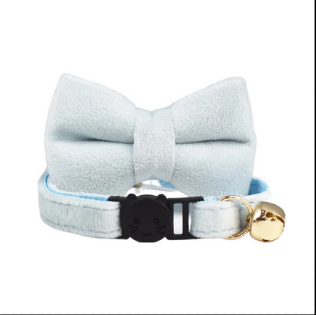 Anypet Small Iced Blue Bow Cat Collar with Safety Buckle, Bell & Durable Adjustable Strap – Stylish Comfortable Pet Accessory for Cats