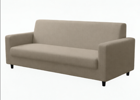 Anyseat 4-Seater Sofa Cover – Plain Beige Style Slipcover for Living Room Chair Protection