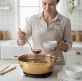 ANYGLEAM Stock Pot Gold Stainless Steel Home Restaurant Cooking Tool Single-Layer Compatible Soup Kitchen Utensils