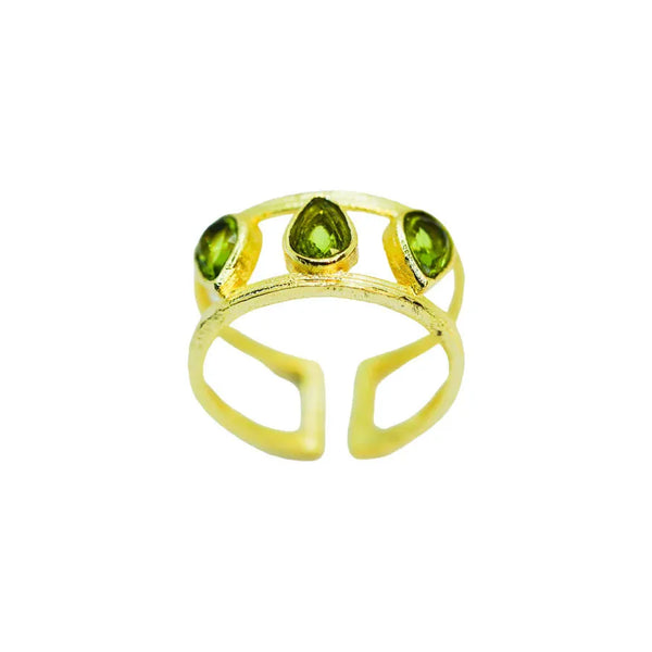 18k Gold-Plated Peridot Ring