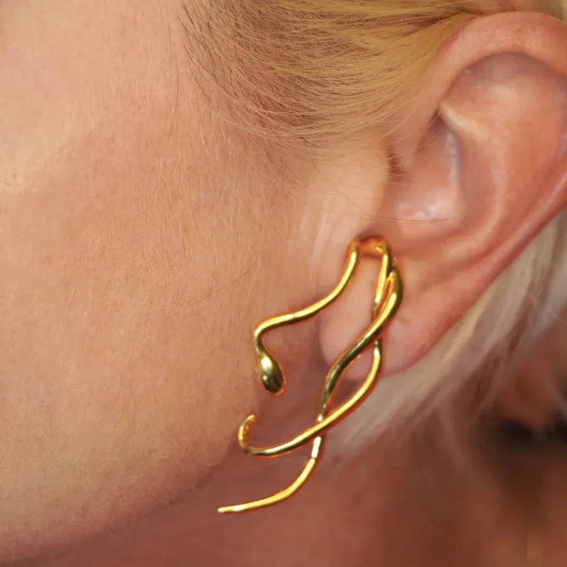 18k Gold-Plated Snake Earrings