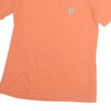 CARHARTT Womens Orange Pocket T-Shirt S Short Sleeve Crew Neck Cotton Logo