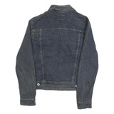 ENERGIE Mens Blue Denim Jacket S Cotton Blend Button Plain Classic Fit