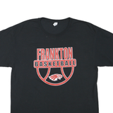 Mens Black Frankton Basketball Graphic T-Shirt L Short Sleeve Crew Neck