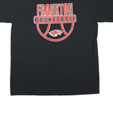 Mens Black Frankton Basketball Graphic T-Shirt L Short Sleeve Crew Neck