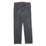 PIERRE CARDIN Mens Regular Fit Black Denim Jeans W36 L34 Classic Cotton Zip