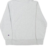 CHAMPION Mens Grey Hoodie S Cotton Blend Pullover Classic Logo Sweatshirt