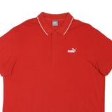 PUMA Mens Red Short Sleeve Polo Shirt XL Cotton Blend Basic Casual Sports