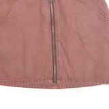 ANGELKISS Womens Pink Mini Cotton Blend Skirt Zip Front Pockets S Casual