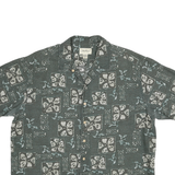 EDDIE BAUER Mens Green Patterned Cotton Blend Shirt XL Casual Short Sleeve