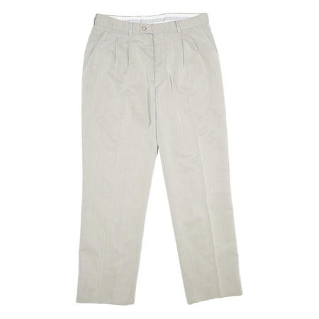 SERGIO VITTI Mens Classic Beige Straight Trousers W31 L30 Tailored Zip Closure