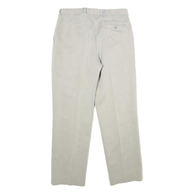 SERGIO VITTI Mens Classic Beige Straight Trousers W31 L30 Tailored Zip Closure