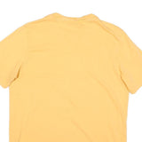 ADIDAS Mens Yellow Cotton Blend T-Shirt S Short Sleeve Crew Neck Logo Print