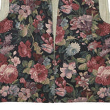 Womens Black Floral Cotton Blend Jacket S Woven Sleeveless Vest Top