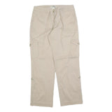 LL BEAN Womens Cotton Blend Beige Relaxed Straight Trousers W30 L30 Cargo Pocket