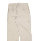 LL BEAN Womens Cotton Blend Beige Relaxed Straight Trousers W30 L30 Cargo Pocket