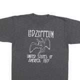 Mens Grey Led Zeppelin Graphic T-Shirt S Short Sleeve Crew Neck Rock Band
