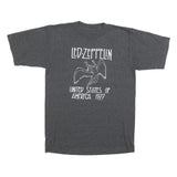 Mens Grey Led Zeppelin Graphic T-Shirt S Short Sleeve Crew Neck Rock Band