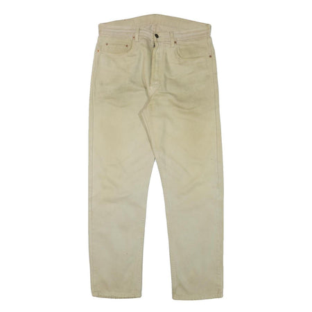 LEVI'S Mens Beige Regular Fit Straight Leg Denim Jeans W34 L29 Casual Cotton