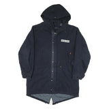 NAUTICA Mens Navy Blue Cotton Blend Parka Jacket XL Plain Zip Hooded