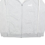 PUMA Mens Grey & White Cotton Zip Jacket 2XL Classic Athletic Comfortable