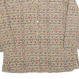 NOTATIONS Womens Beige Printed Long Sleeve Collared Shirt M Lightweight