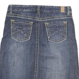 MAURICES Womens Blue Denim Mini Skirt Cotton Blend XL Casual Knee Length Zip