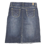 MAURICES Womens Blue Denim Mini Skirt Cotton Blend XL Casual Knee Length Zip