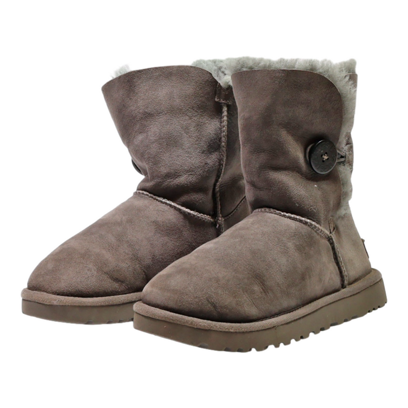 UGG Ankle Boots Grey Leather Womens UK 4