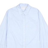 LEVI'S Womens Blue & White Striped Shirt S Cotton Button Down Long Sleeve