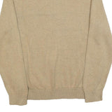 CHAPS Mens Beige & Grey Patterned Jumper Crew Neck Basic Knit L Cotton Blend