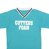 BOMARK Mens Blue & White Classic T-Shirt M Short Sleeve V-Neck Sports Style