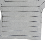 TOMMY HILFIGER Mens Grey & Black Striped T-Shirt L Short Sleeve Crew Neck Casual