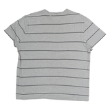 TOMMY HILFIGER Mens Grey & Black Striped T-Shirt L Short Sleeve Crew Neck Casual