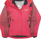 JACK WOLFSKIN Womens Red & Dark Red Outdoor Jacket M Polyester Blend Zip