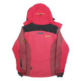 JACK WOLFSKIN Womens Red & Dark Red Outdoor Jacket M Polyester Blend Zip