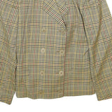 URSULA CONZEN Womens Blue & Yellow Wool Checked Double Breasted Jacket UK 12