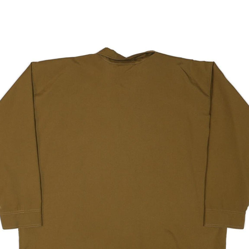 BLOND Mens Brown & Cream Button Jacket M Polyester Blend Stripe Casual Overshirt