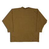 BLOND Mens Brown & Cream Button Jacket M Polyester Blend Stripe Casual Overshirt