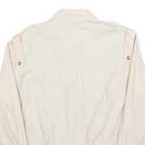 Mens White Cotton Blend Casual Zip Jacket M Plain Lightweight Comfort