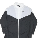 NIKE Womens Black & White Outdoor Jacket M Nylon Colourblock Zip Hooded