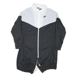 NIKE Womens Black & White Outdoor Jacket M Nylon Colourblock Zip Hooded