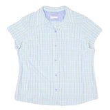 COLUMBIA Womens Blue & Beige Checked Short Sleeve Shirt XL Lightweight Comfort