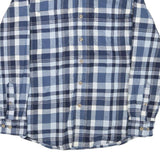 RIDGECUT Mens Blue & White Check Shirt S Cotton Blend Long Sleeve Button Collar