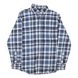 RIDGECUT Mens Blue & White Check Shirt S Cotton Blend Long Sleeve Button Collar