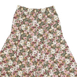 EXPRESS Womens Floral Cotton Blend Flare Midi Skirt L Button Front