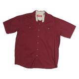 WRANGLER Mens Maroon Casual Cotton Shirt L Button Pocket Classic Fit