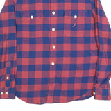 NAUTICA Mens Blue & Red Check Shirt S Classic Fit Button-Down Collar Cotton