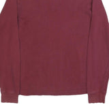 TIMBERLAND Mens Maroon Long Sleeve Plain Polo Shirt M Cotton Blend Casual